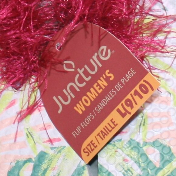 HAND CRAFTED Flip Flop Padded Thong Crochet Faux Fur Eyelash Yarn Hot Pink Shoes - Picture 6 of 12